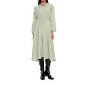 NEW DĀL THE LABEL signature shirred midi dress in sage